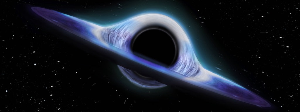 Künstlerische Darstellung einer Galaxie mit zentralem Schwarzen Loch